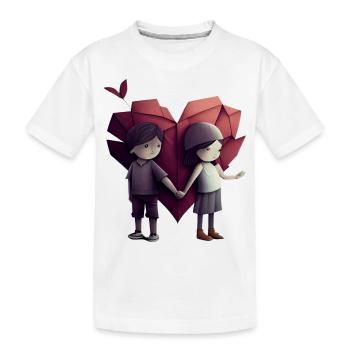 Amour de l’origami – Mains et cœurs - T-shirt bio Premium Enfant - blanc - Devant