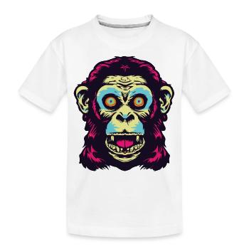 Retro Style 90s Monkey Vintage design - Kids' Premium Organic T-Shirt - white - Front