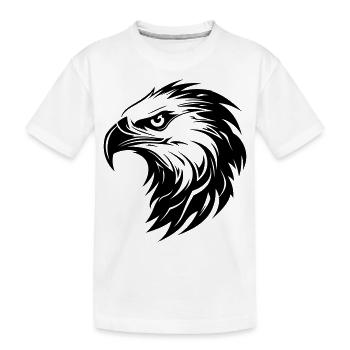 Silhouette d’oiseau de proie à tête d’aigle - T-shirt bio Premium Enfant - blanc - Devant