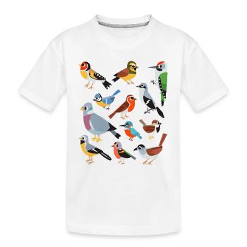 Oiseaux communs d'Europe - T-shirt bio Premium Enfant - blanc - Devant