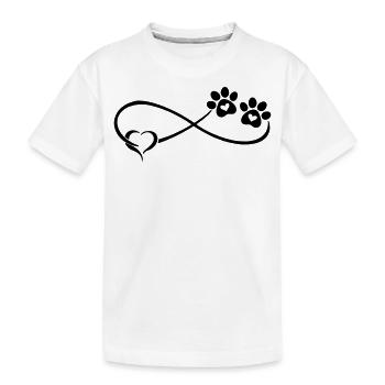 Hundepfote mit Herz - Kinder Premium Bio T-Shirt - Weiß - Vorne