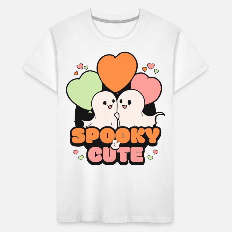 Spooky October Cute Halloween Ghost Kids' Premium Organic T-Shirt