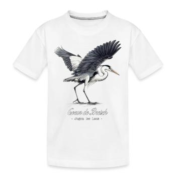 heron cendre coeur de breizh jugon les lacs - T-shirt bio Premium Enfant - blanc - Devant