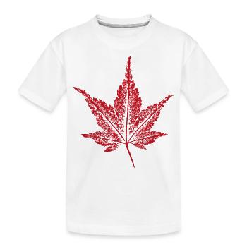 Ahornblatt (Japanisch) Zierahorn Blatt / Rot - Kinder Premium Bio T-Shirt - Weiß - Vorne