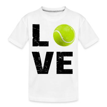 Tennis Liebe - Kinder Premium Bio T-Shirt - Weiß - Vorne