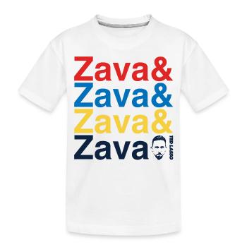 Ted Lasso Zava Schriftzug Bunt - Kinder Premium Bio T-Shirt - Weiß - Vorne