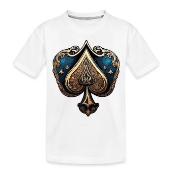 Pique / Carte à jouer / Poker / Symbole / Noir / Skat - T-shirt bio Premium Enfant - blanc - Devant