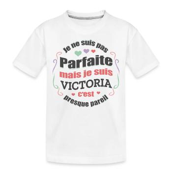 VICTORIA PARFAITE - PRENOM VICTORIA - T-shirt bio Premium Enfant - blanc - Devant