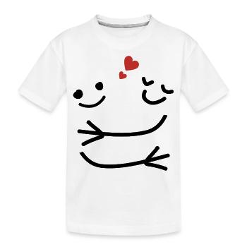 Un câlin amoureux -idée cadeau saint Valentin - T-shirt bio Premium Enfant - blanc - Devant