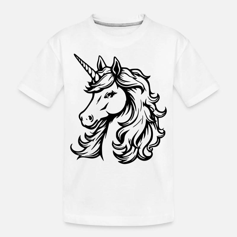 Schlichtes Einhorn-Design - Kinder Premium Bio T-Shirt - Weiß