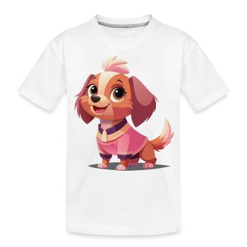 Cute Puppy - Kids' Premium Organic T-Shirt - white - Front