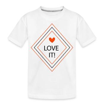 Love it! - Raute und Herz in 2 Farben - Kinder Premium Bio T-Shirt - Weiß - Vorne