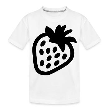 Erdbeere - Kinder Premium Bio T-Shirt - Weiß - Vorne