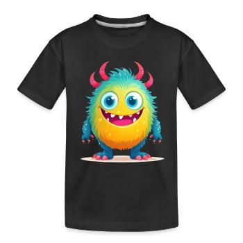 A cute monster - Kids' Premium Organic T-Shirt - black - Front