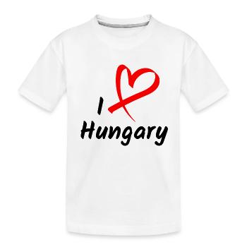 I Love Hungary Ich Liebe Ungarn Herz Geschenk - Kinder Premium Bio T-Shirt - Weiß - Vorne