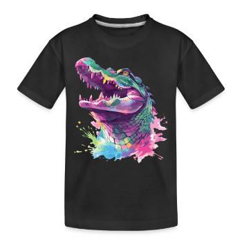 Alligator Crocodile Caiman Reptile Predator Animal - Kids' Premium Organic T-Shirt - black - Front