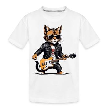 Cat Rocker Cat HardRock Gift - T-shirt bio Premium Enfant - blanc - Devant