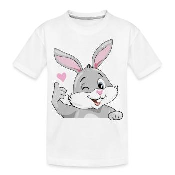 Sourire clin d’œil lapin aime - T-shirt bio Premium Enfant - blanc - Devant
