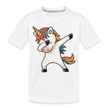 Dabbing Unicorn - Kinder Premium Bio T-Shirt - Weiß - Vorne