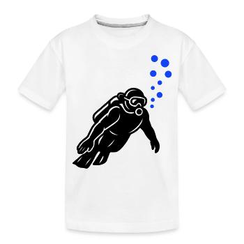 Diver Silhouette - Kids' Premium Organic T-Shirt - white - Front