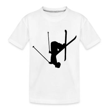 skiier winter sport - Kids' Premium Organic T-Shirt - white - Front