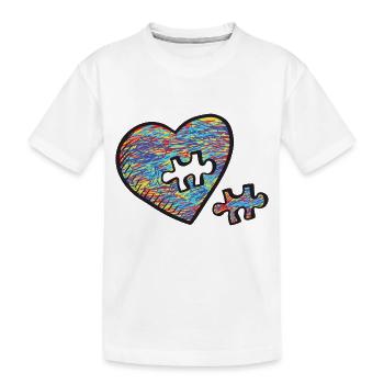 casse-tête coeur autisme Acceptance anniversaire - T-shirt bio Premium Enfant - blanc - Devant