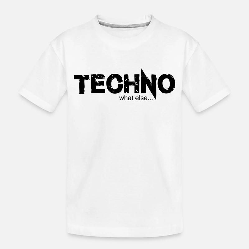 TECHNO what else.... Design 2 - Kinder Premium Bio T-Shirt - Weiß