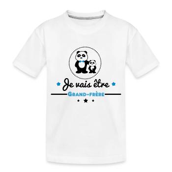 Bientôt grand-frère - Futur grand frère - T-shirt bio Premium Enfant - blanc - Devant