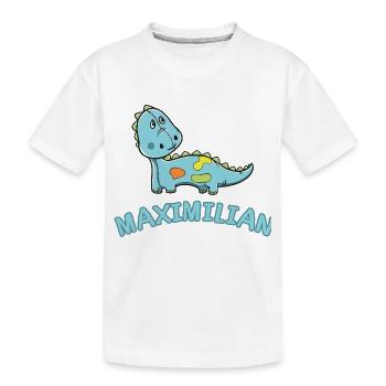 Dinosaurier lustig Kind Maximilian Geschenk Geburt - Kinder Premium Bio T-Shirt - Weiß - Vorne