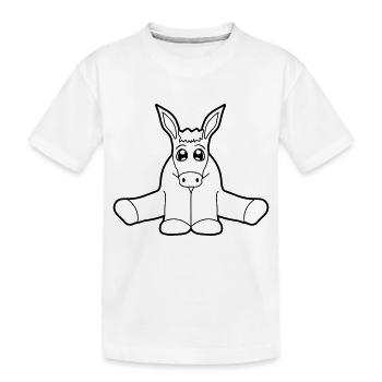klein baby suess niedlich sitzen esel pferd pony k - Kinder Premium Bio T-Shirt - Weiß - Vorne
