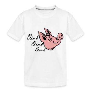 Little pig - Kids' Premium Organic T-Shirt - white - Front