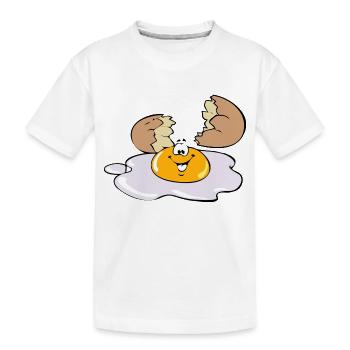 Oeuf frit drôle - T-shirt bio Premium Enfant - blanc - Devant
