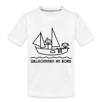 Willkommen an Bord - Kinder Premium Bio T-Shirt - Weiß - Vorne