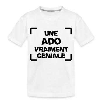 Ado / Adolescent / Adolescente / Adolescence - T-shirt bio Premium Enfant - blanc - Devant