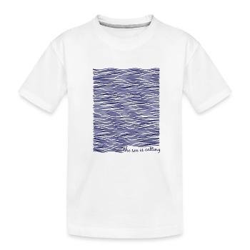 the sea is calling - Kids' Premium Organic T-Shirt - white - Front