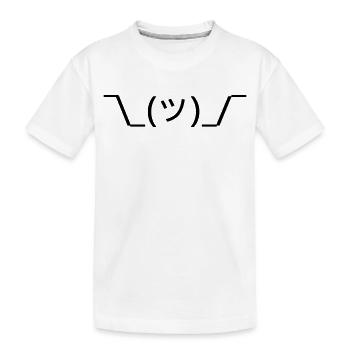 Shruggie ¯\_(ツ)_/¯ Schulterzucken Emoticon - Kinder Premium Bio T-Shirt - Weiß - Vorne