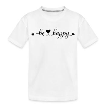 be happy - Kids' Premium Organic T-Shirt - white - Front