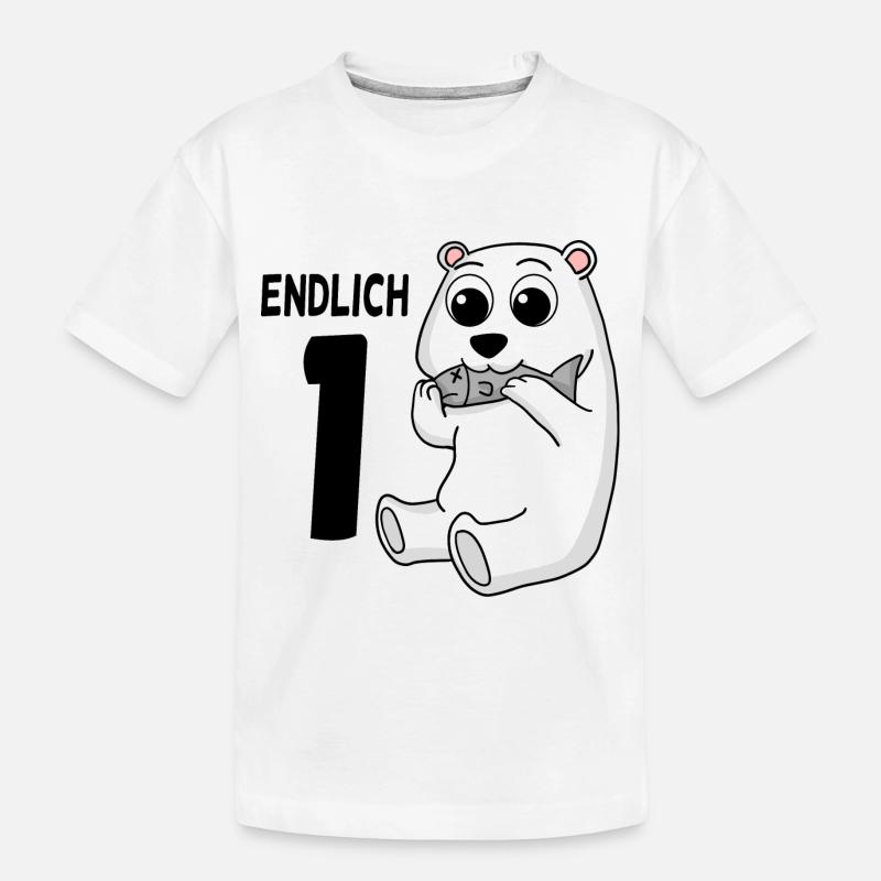 1 Geburtstag Eisbär Polarbär Bär Geschenk - Kinder Premium Bio T-Shirt - Weiß