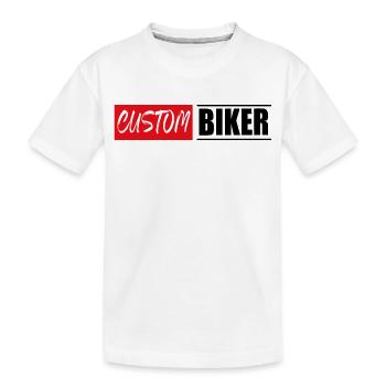 custom biker tuner bikes tuning autocollant autocollant - T-shirt bio Premium Enfant - blanc - Devant