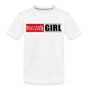 rolling girl woman skate skater skates stickers - Kids' Premium Organic T-Shirt - white - Front