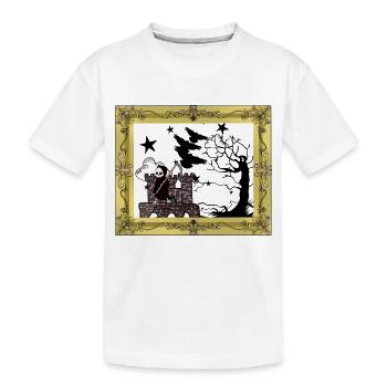 Horreur Moyen Âge Château Forteresse Faucheuse Mort - T-shirt bio Premium Enfant - blanc - Devant
