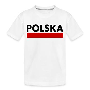 POLEN POLNISCHE FLAGGE - Kinder Premium Bio T-Shirt - Weiß - Vorne
