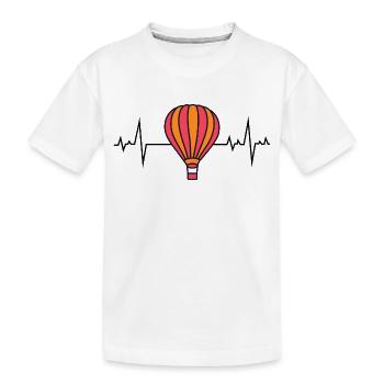 Heißluftballon-Ballon-Ballon-Ballon-Herzschlag - Kinder Premium Bio T-Shirt - Weiß - Vorne