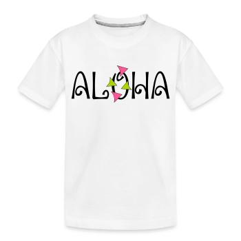 ALOHA - Kids' Premium Organic T-Shirt - white - Front