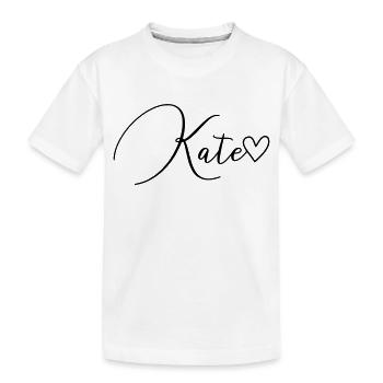 Kate Surname First Name Girl - Kids' Premium Organic T-Shirt - white - Front