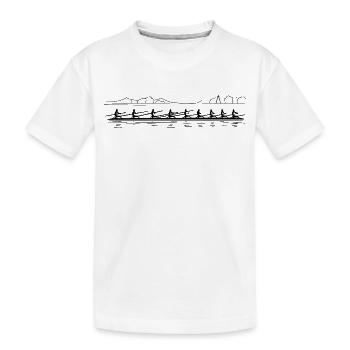 Rowing Team Sketch - Kids' Premium Organic T-Shirt - white - Front