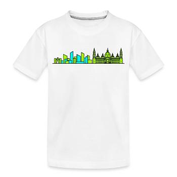 Zaragoza City Skyline Basilica Line Art - Kids' Premium Organic T-Shirt - white - Front