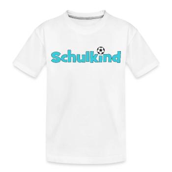 Schulkind Fußball Türkis Einschulung 2026 - Kinder Premium Bio T-Shirt - Weiß - Vorne