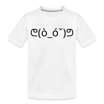 Émote Muscle ᕦ(ò_ó ˇ)ᕤ Kaomoji Fort - T-shirt bio Premium Enfant - blanc - Devant