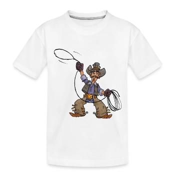 Cowboys - John mit dem Lasso - Kinder Premium Bio T-Shirt - Weiß - Vorne